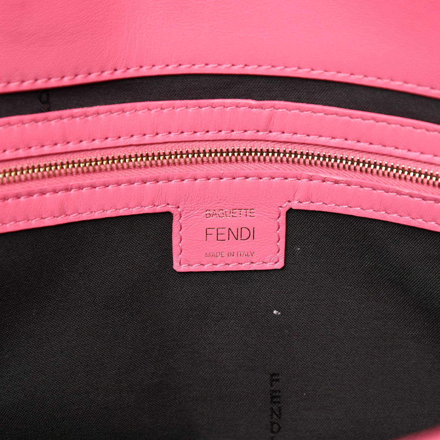 Fendi Nappa FF 1974 Embossed Baguette Rosa Fluo 6 of 15
