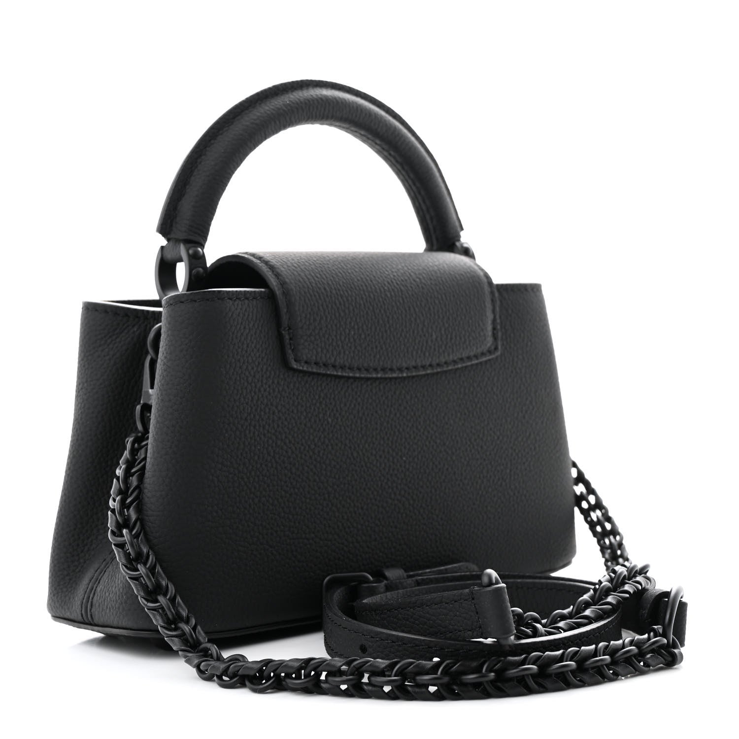 Louis Vuitton Matte Taurillon Capucines East West Mini All Black 3 of 11