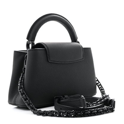 Louis Vuitton Matte Taurillon Capucines East West Mini All Black 3 of 11