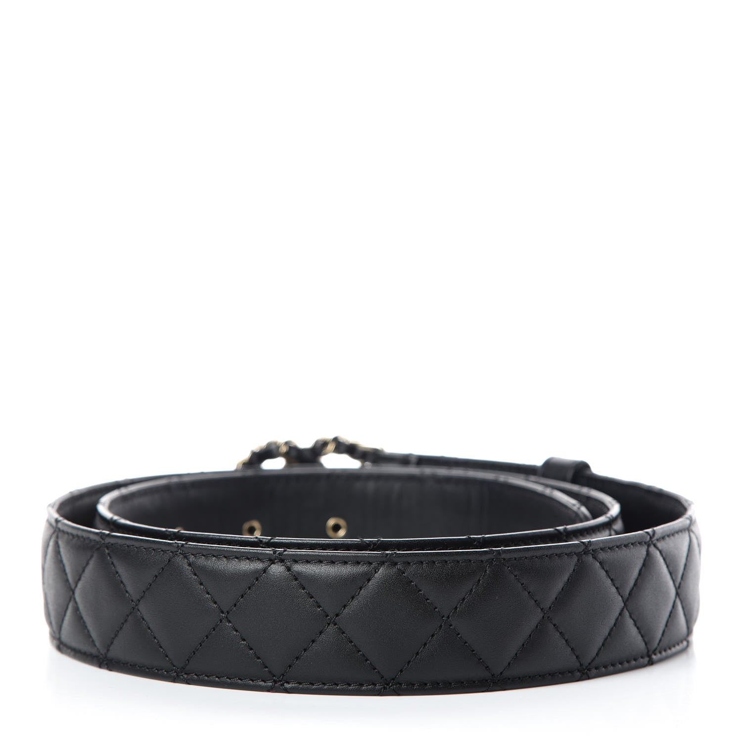 Chanel Lambskin Quilted CC Chain Belt 95 38 Black 3 of 6