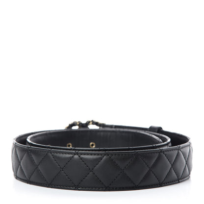 Chanel Lambskin Quilted CC Chain Belt 95 38 Black 3 of 6