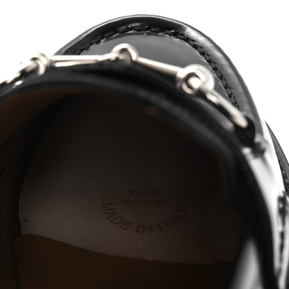 Gucci Cordovan Lux Womens Horsebit 45mm Platform Loafers 37.5 Black 10 of 12