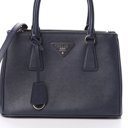 Prada Saffiano Mini Galleria Double Zip Tote Baltico 6 of 8
