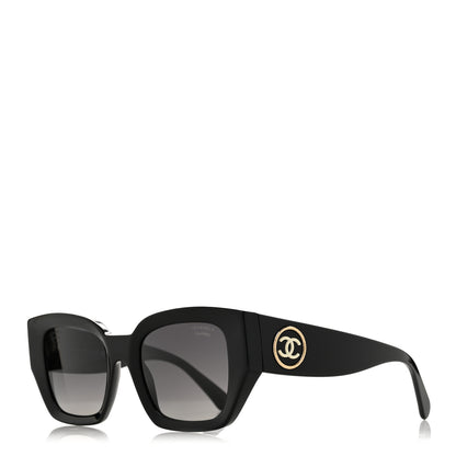 Chanel Acetate Polarized Square Sunglasses 5506 Black 1 of 7