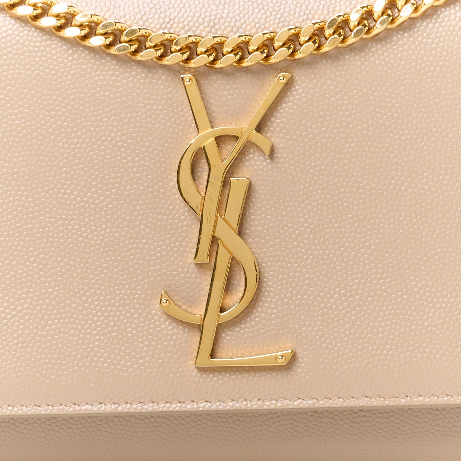 Saint Laurent Grain De Poudre Small Monogram Kate Satchel Dark Beige 9 of 12