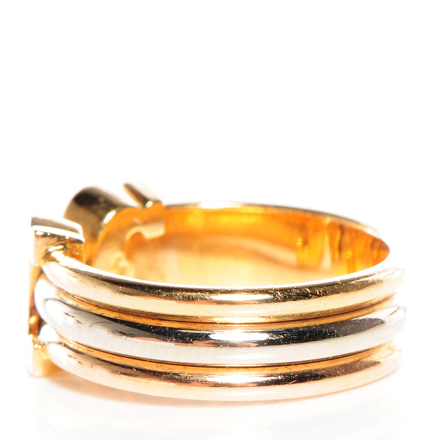 Cartier 18K Pink Yellow White Gold C De Ring 48 4.5 3 of 4