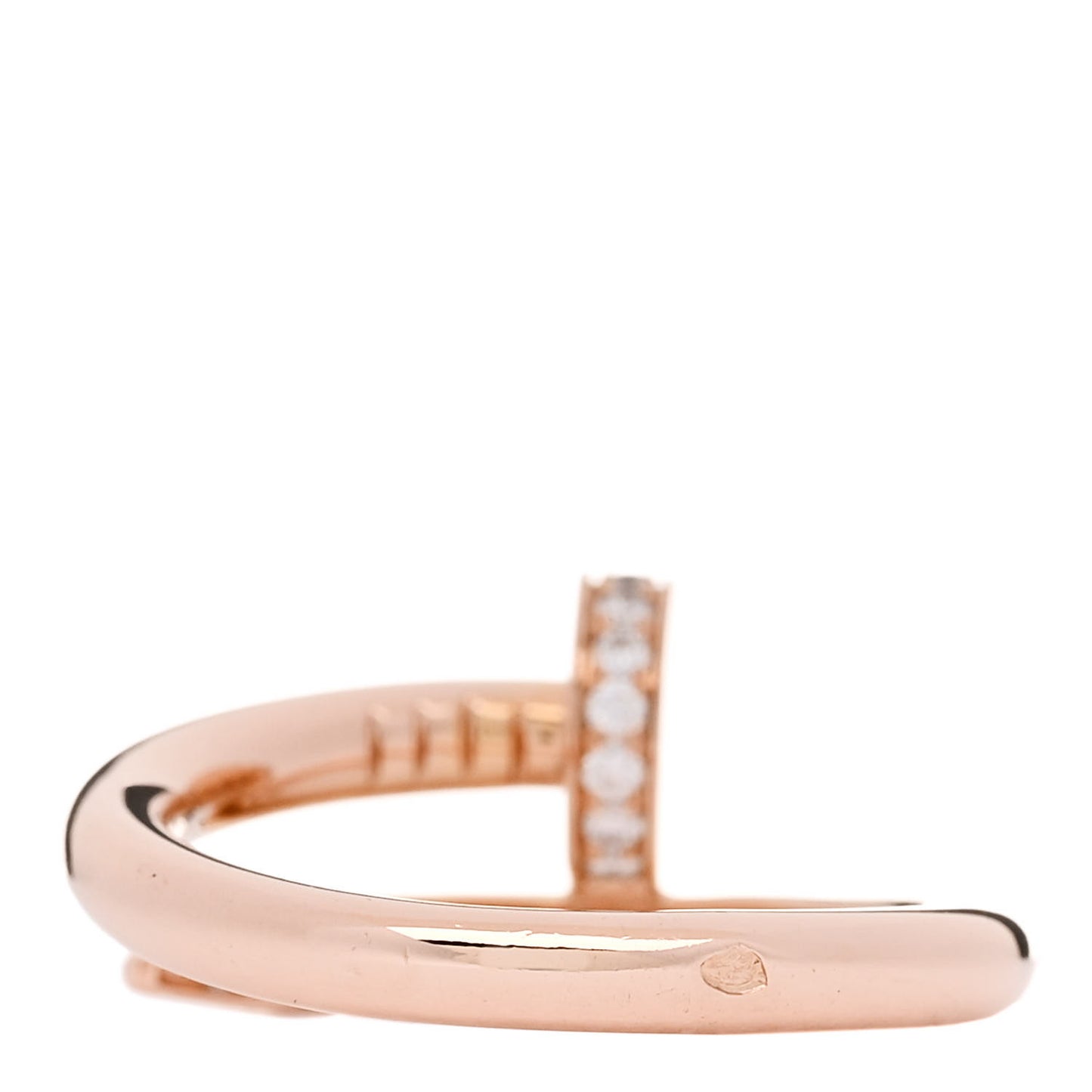 18K Pink Gold Diamond Juste Un Clou Ring 52 6