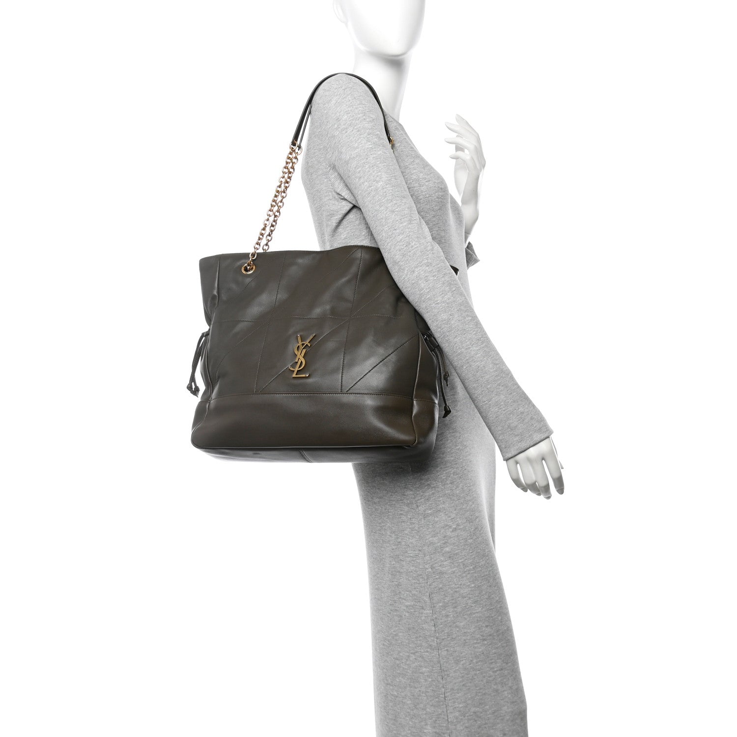 Saint Laurent Lambskin Medium Jamie Shopping Tote Light Musk 2 of 11
