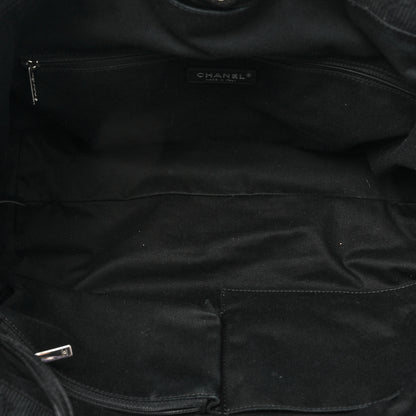 Chanel Canvas Large Double Face Shopping Tote Black 5 of 9