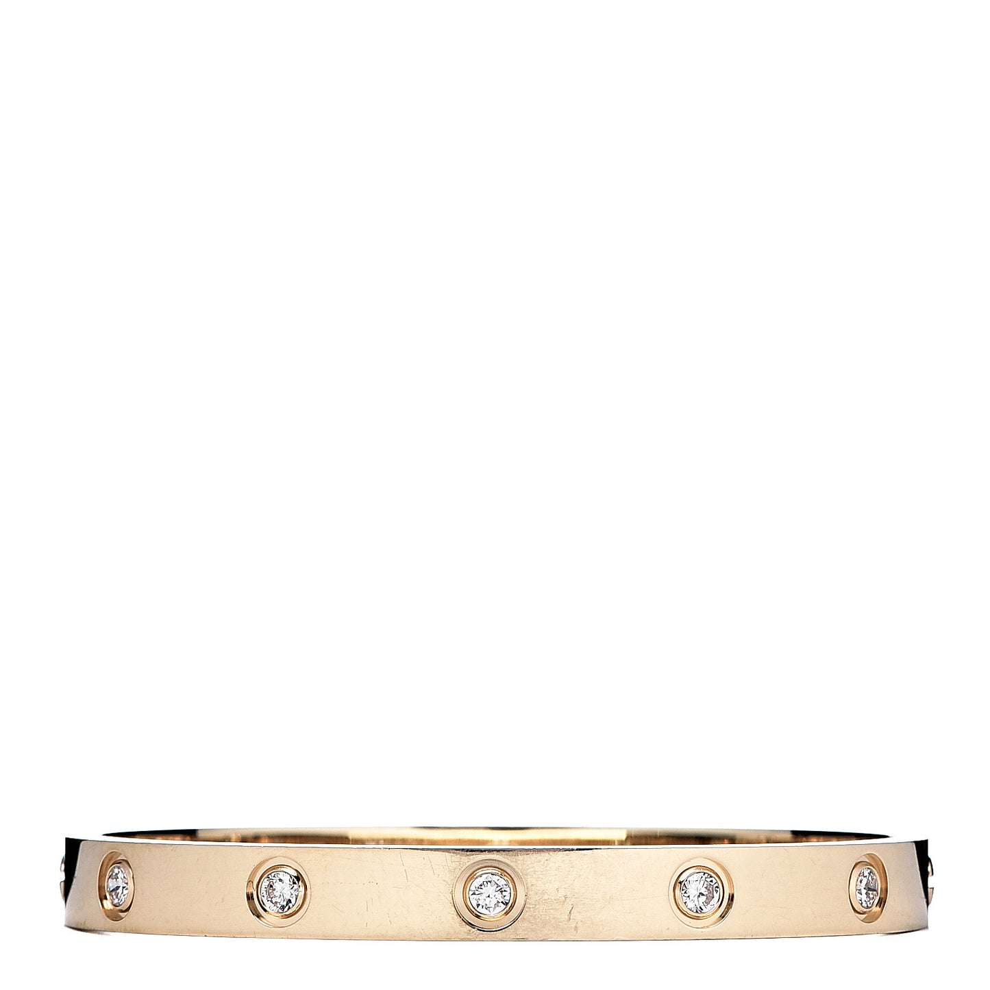 18K Yellow Gold 10 Diamond LOVE Bracelet 16