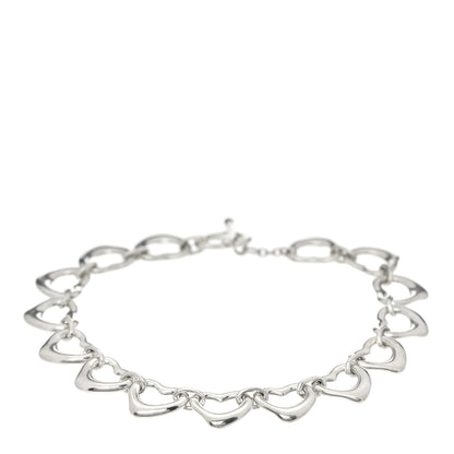 Tiffany Sterling Silver Elsa Peretti Open Heart Link Toggle Bracelet 1 of 4