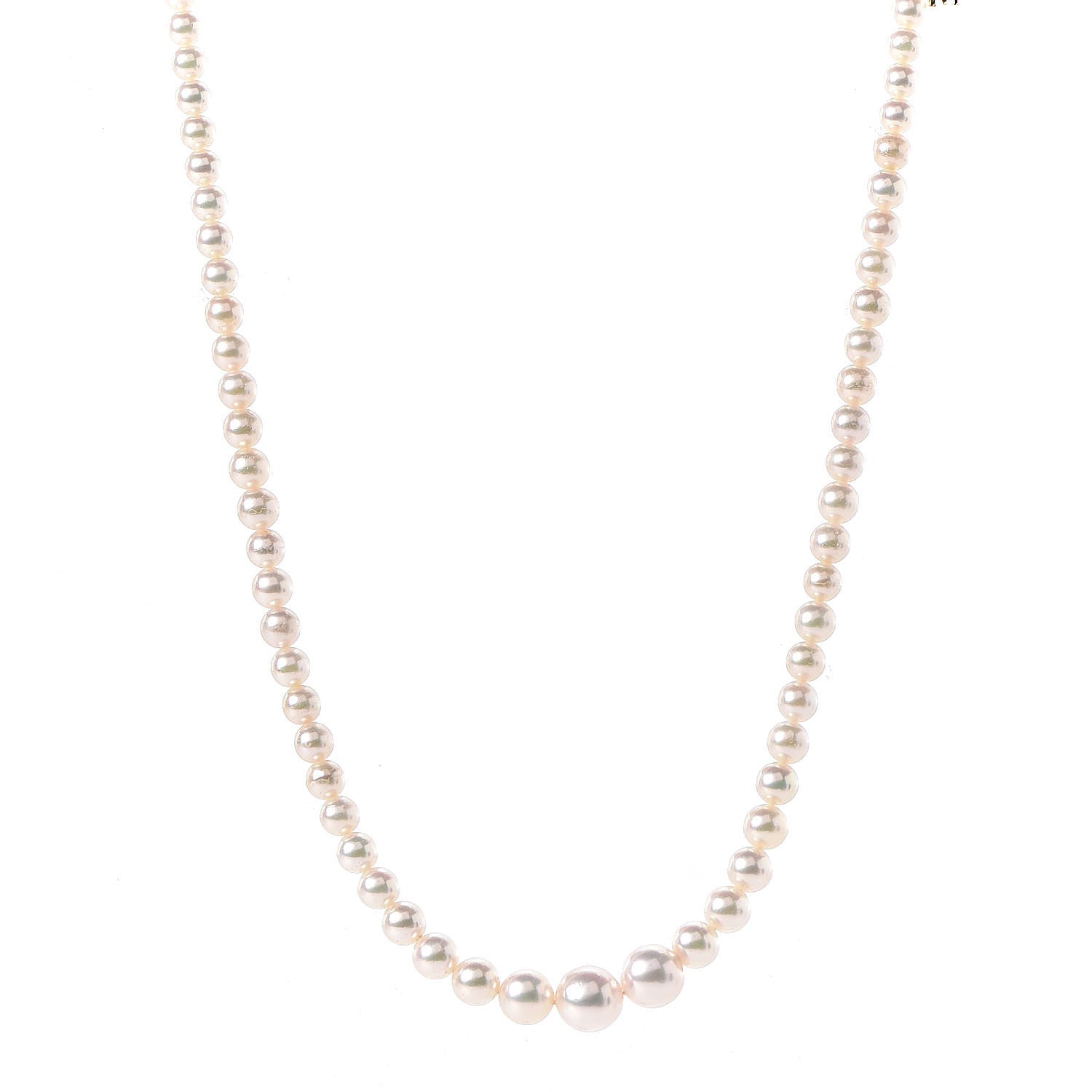 Mikimoto 18K Yellow Gold Akoya Pearl 3.5-8mm Graduated Strand Necklace 23.5" 1 of 6