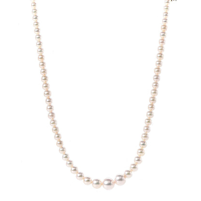 Mikimoto 18K Yellow Gold Akoya Pearl 3.5-8mm Graduated Strand Necklace 23.5" 1 of 6