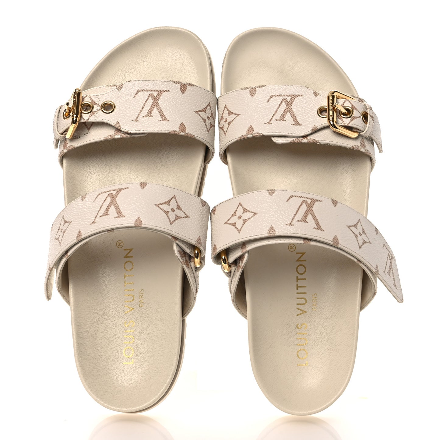 Monogram Bom Dia Flat Comfort Mule 38 Beige