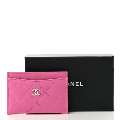 Chanel Lambskin Quilted Card Holder Pink 10 of 10