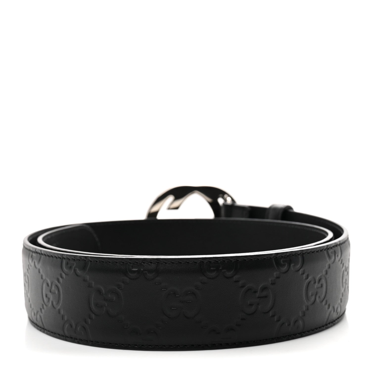 Gucci Guccissima Signature Interlocking G 40mm Belt 85 34 Black 2 of 5