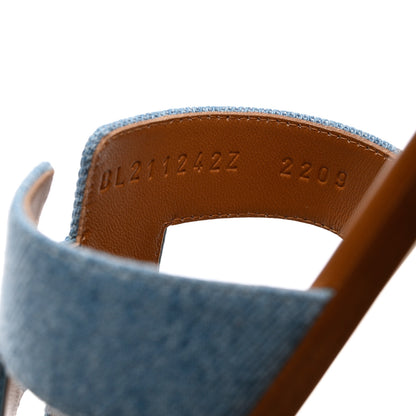 Hermes Denim Canvas Oran Sandals 41 Bleu Clair 6 of 9