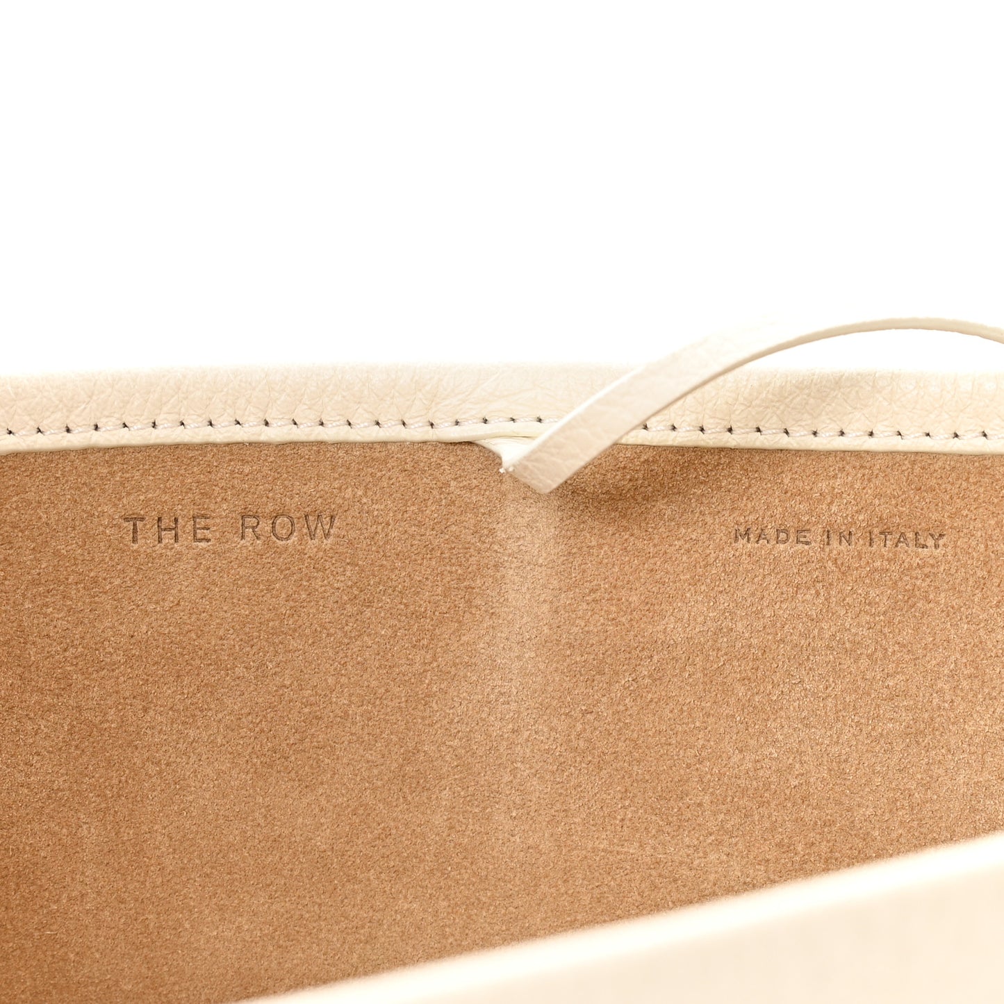 Grained Calfskin Medium N/S Park Tote Ivory