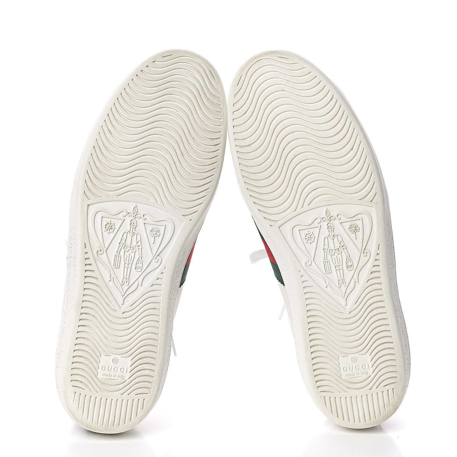 Gucci Miro Soft Calfskin Laminated Ayers Web Bee Embroidered Mens Ace Sneakers 9 White Red Flame Green 7 of 10