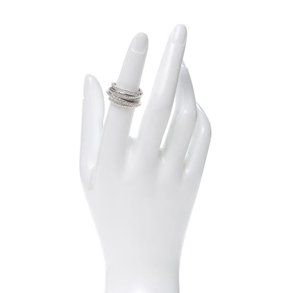 David Yurman Sterling Silver Diamond 11mm Wide Crossover Cable Ring 52 6 2 of 4