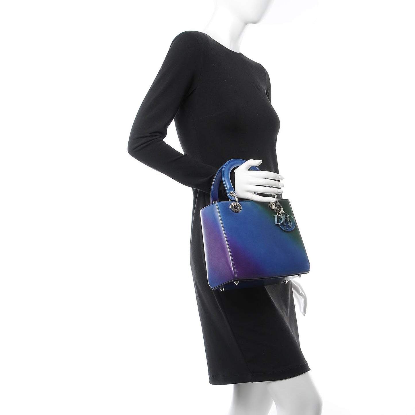 Box Calfskin Gradient Medium Lady Dior Purple Blue Green
