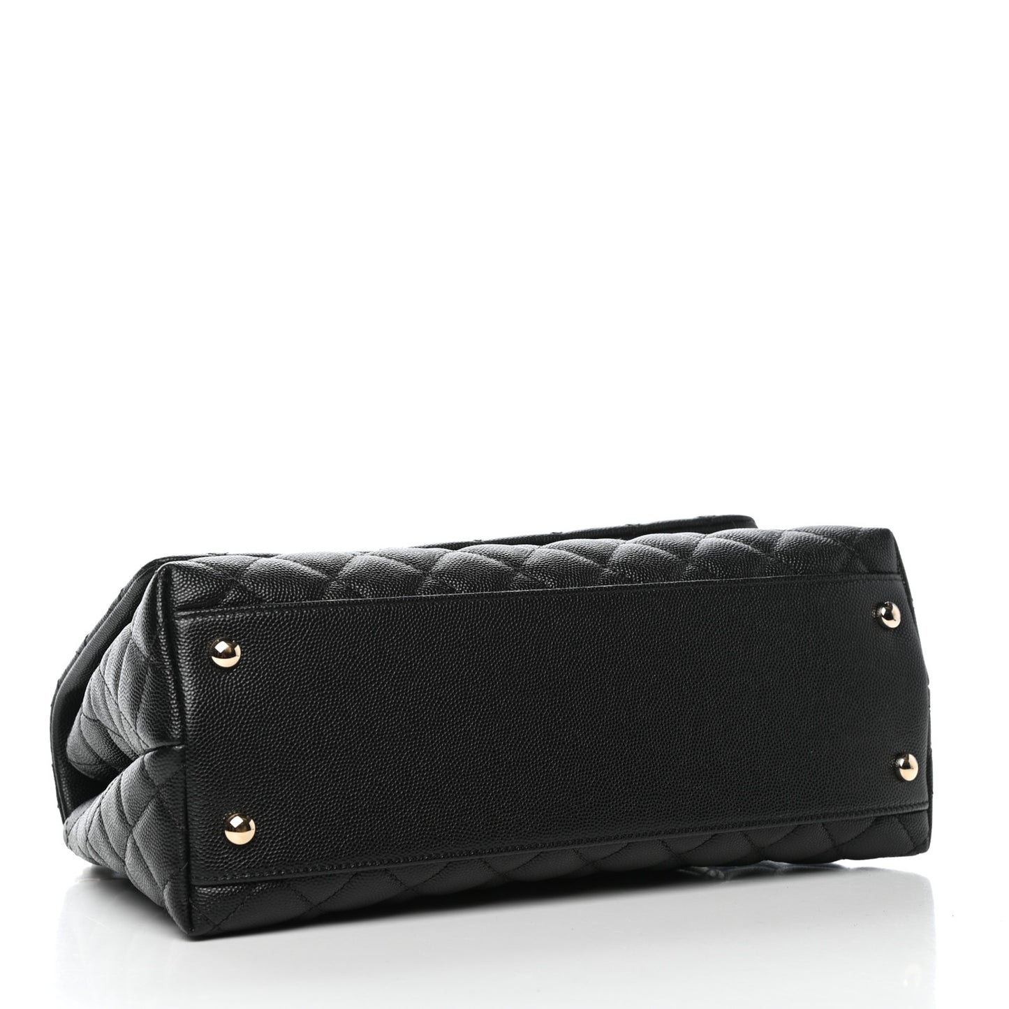 Caviar Quilted Small Coco Handle Flap Black