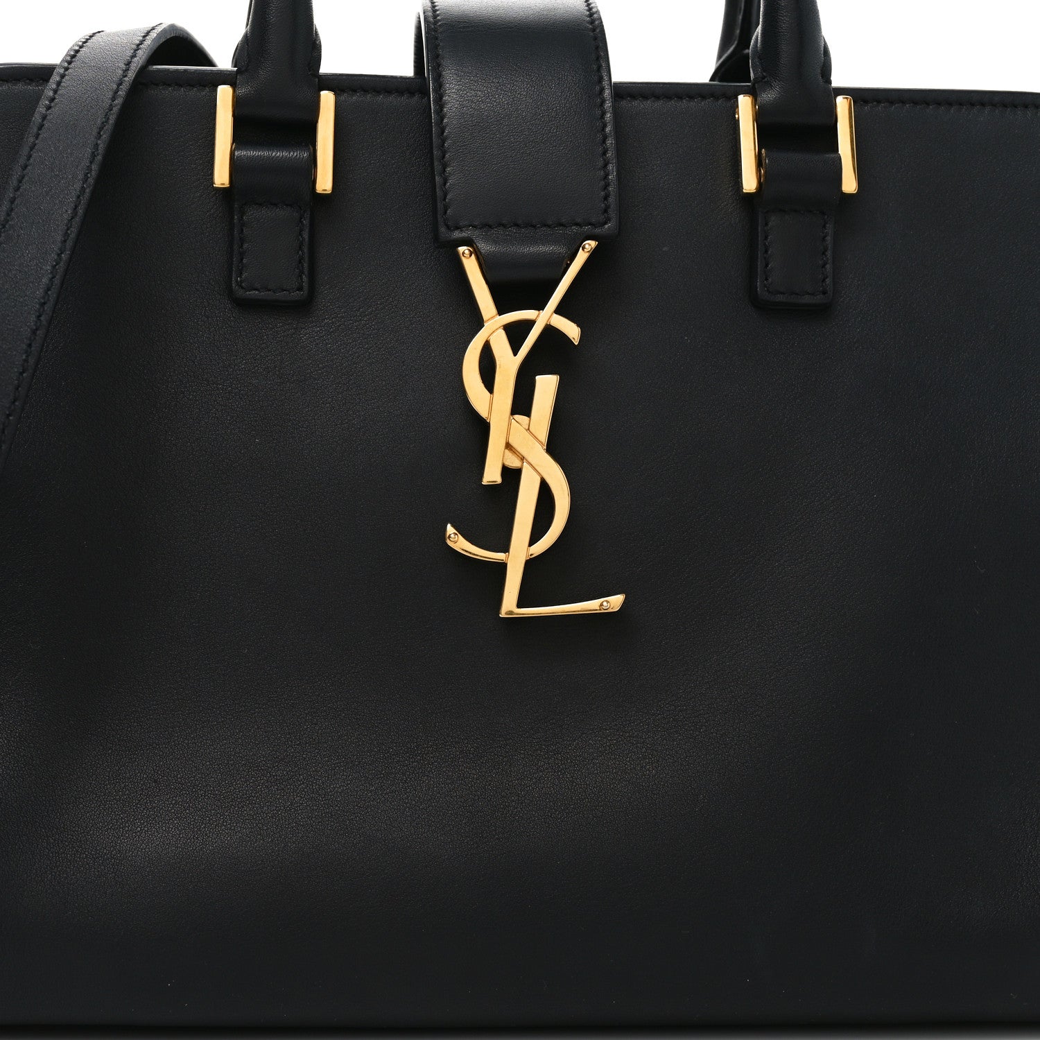 Saint Laurent Calfskin Monogram Baby Cabas Black 8 of 10