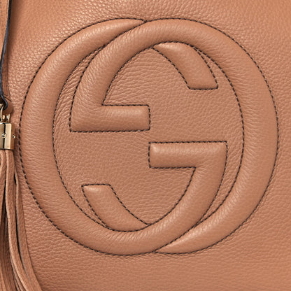 Gucci Pebbled Calfskin Medium Soho Chain Shoulder Bag Camelia 8 of 12