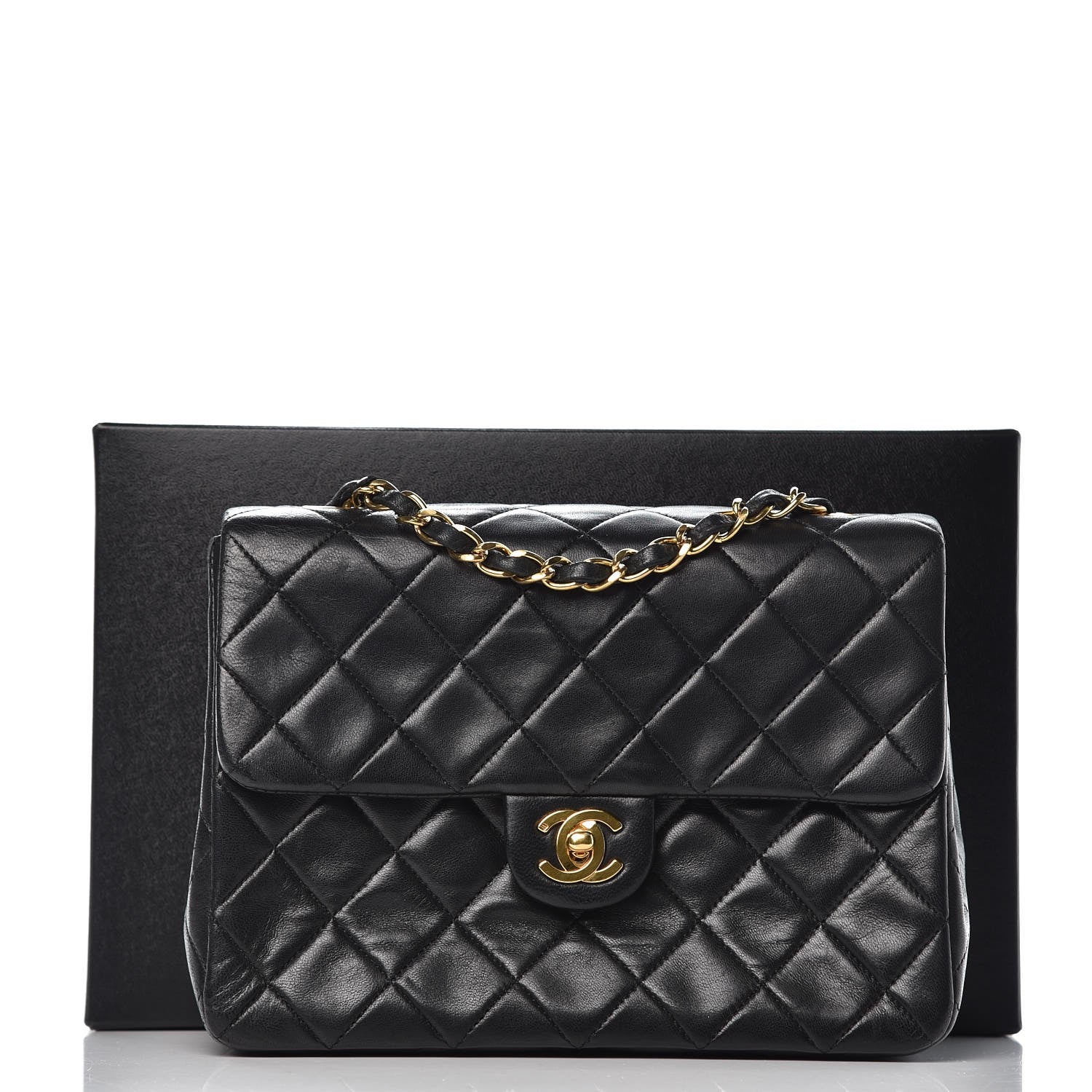 Chanel Lambskin Quilted Mini Square Flap Black 9 of 9