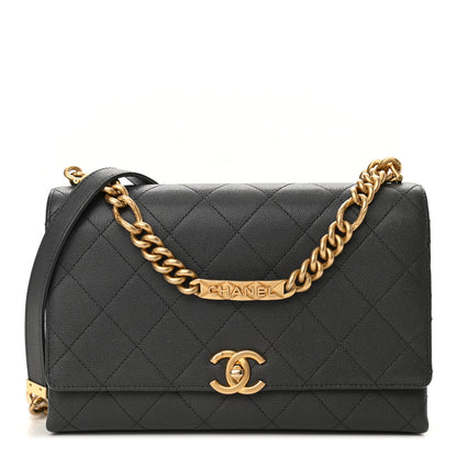 Chanel Caviar Quilted Bracelet On Chain Flap Dark Grey 1 of 10