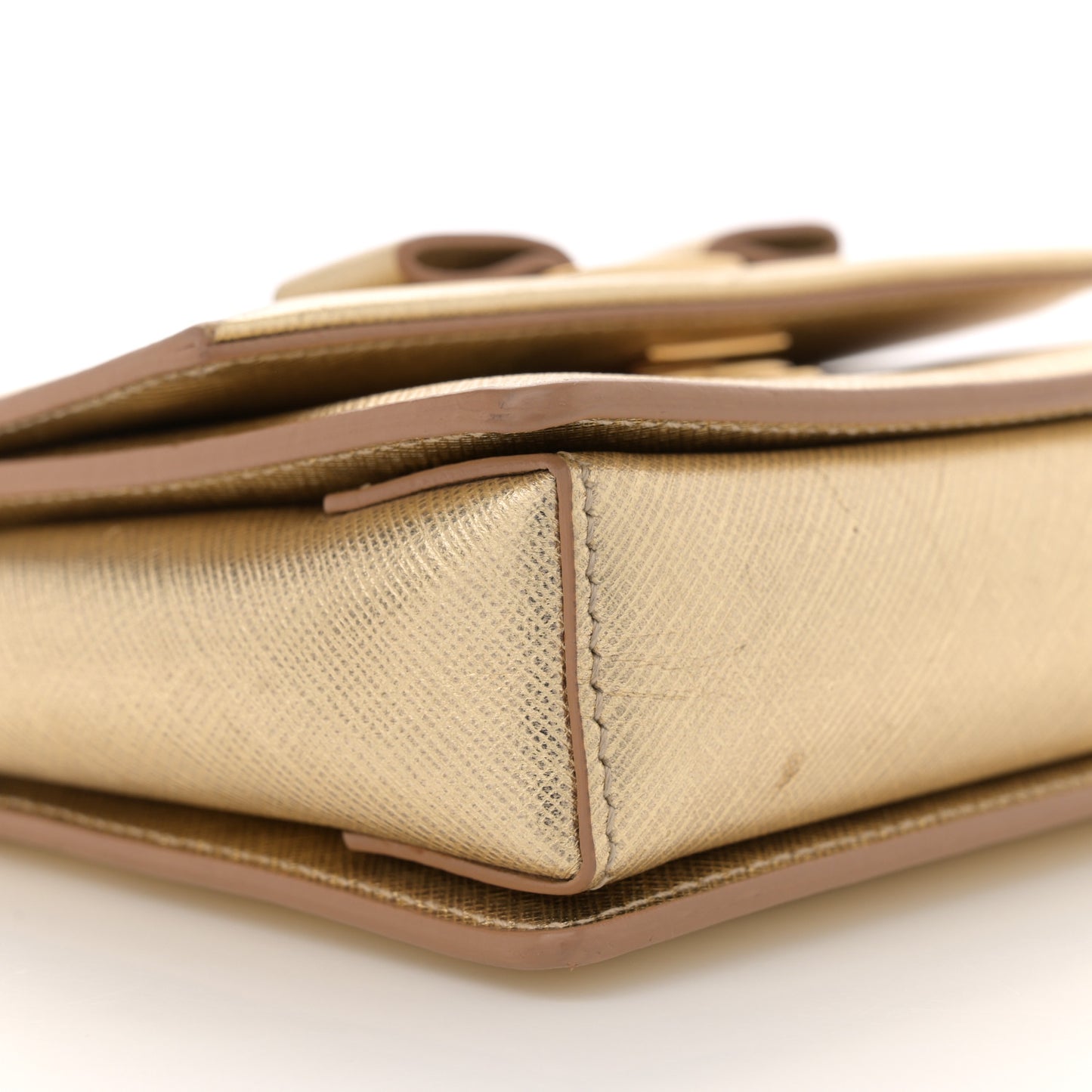 Printed Calfskin Ginny Crossbody Bag Gold