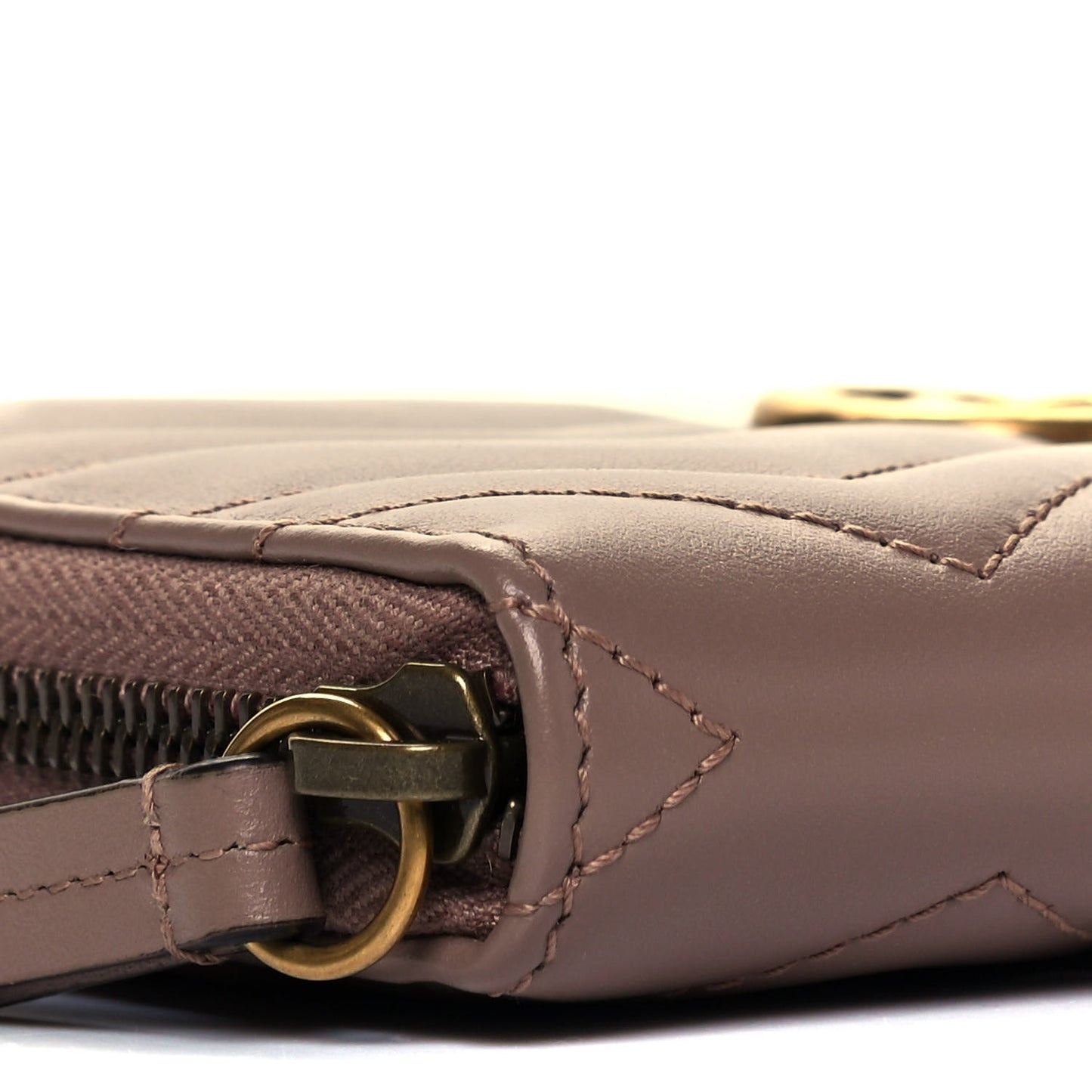 Calfskin Matelasse GG Marmont Zip Around Wallet Porcelain Rose