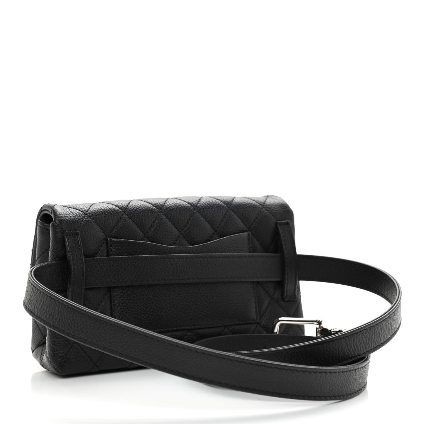 Grained Calfskin Quilted 2.55 Reissue Flap Belt Bag Clutch Black