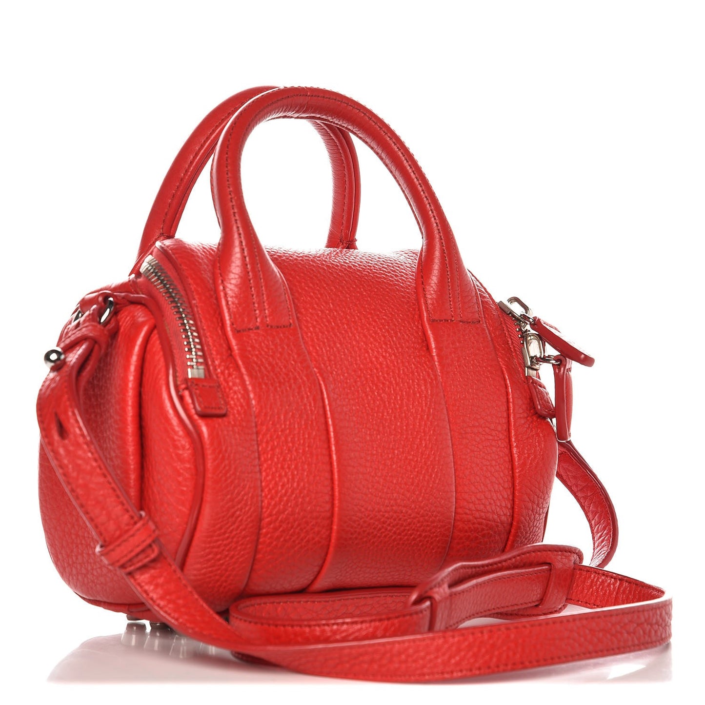 Pebbled Lambskin Mini Rockie Red Rhodium Hardware