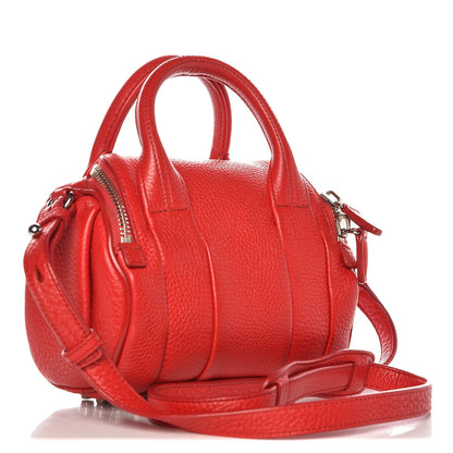 Alexander Wang Pebbled Lambskin Mini Rockie Red Rhodium Hardware 3 of 9