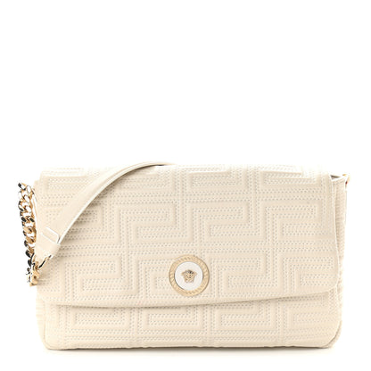 Versace Calfskin Icon Quilted Flap White 1 of 8