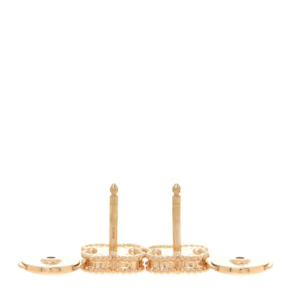 Van Cleef & Arpels 18K Yellow Gold Mother of Pearl Sweet Alhambra Earrings 7 of 13