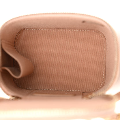 Chanel Lambskin Quilted Top Handle Mini Vanity Case With Chain Beige 5 of 10