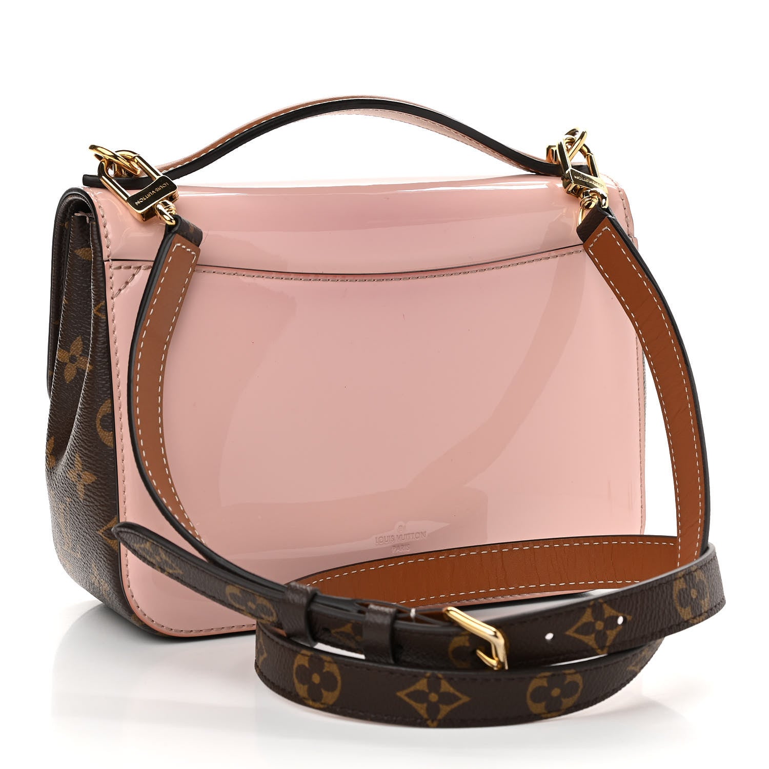 Louis Vuitton Patent Calfskin Monogram Cherrywood BB Rose Ballerine 2 of 12