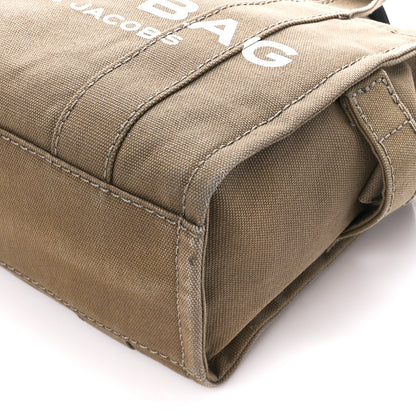 Marc Jacobs Cotton Canvas Small The Traveler Tote Bag Slate Green 10 of 11