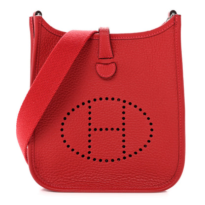 Hermes Taurillon Clemence Evelyne TPM Rouge Casaque 1 of 9