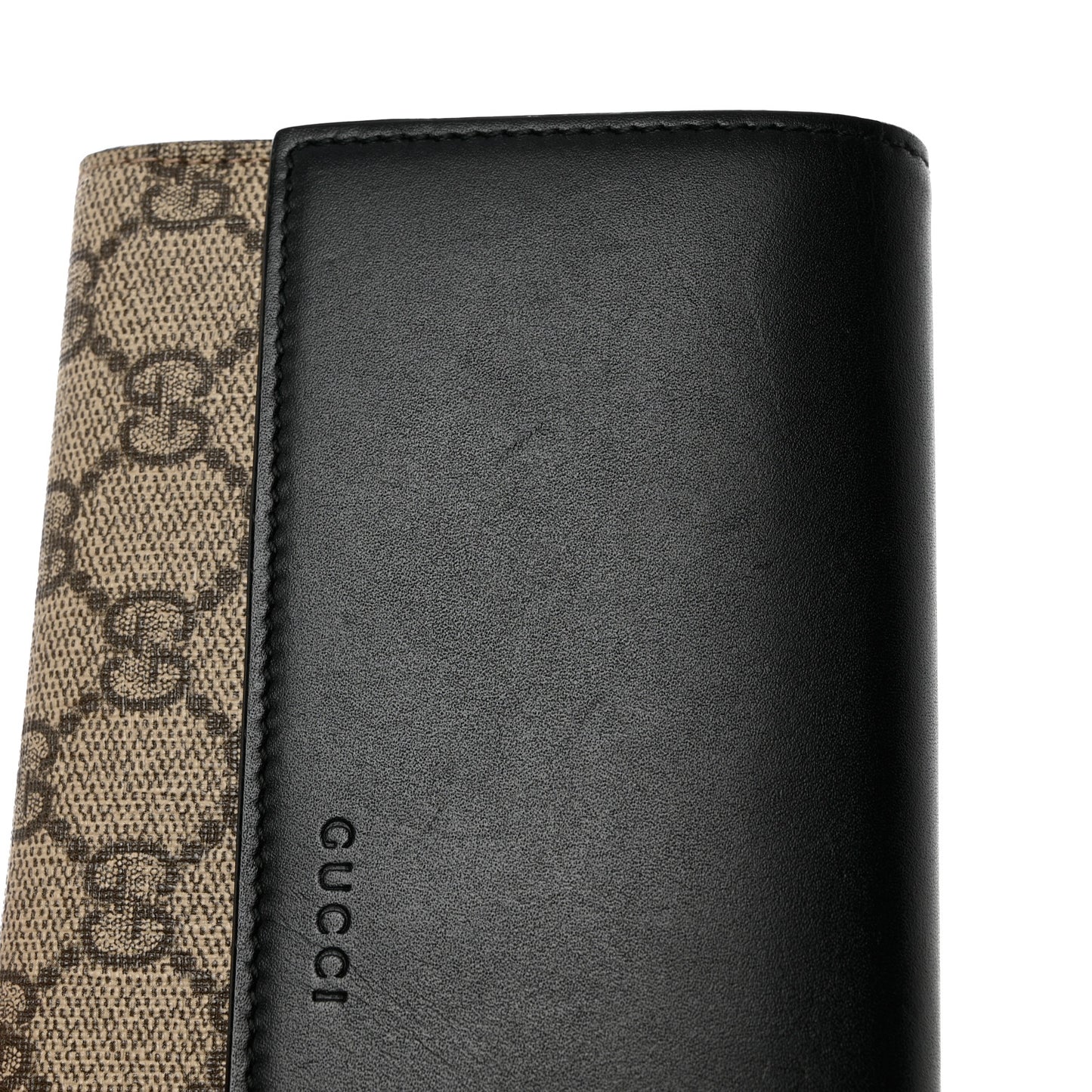 Calfskin GG Supreme Monogram Continental Wallet Black