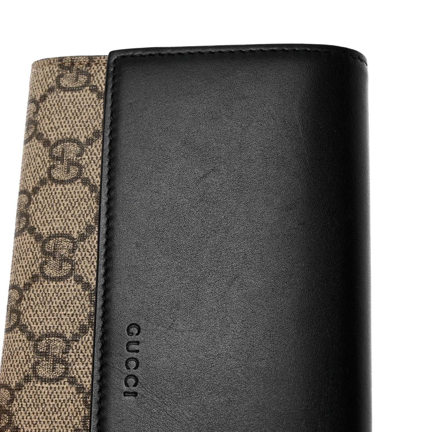 Gucci Calfskin GG Supreme Monogram Continental Wallet Black 8 of 9