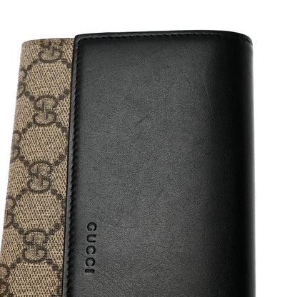 Gucci Calfskin GG Supreme Monogram Continental Wallet Black 8 of 9
