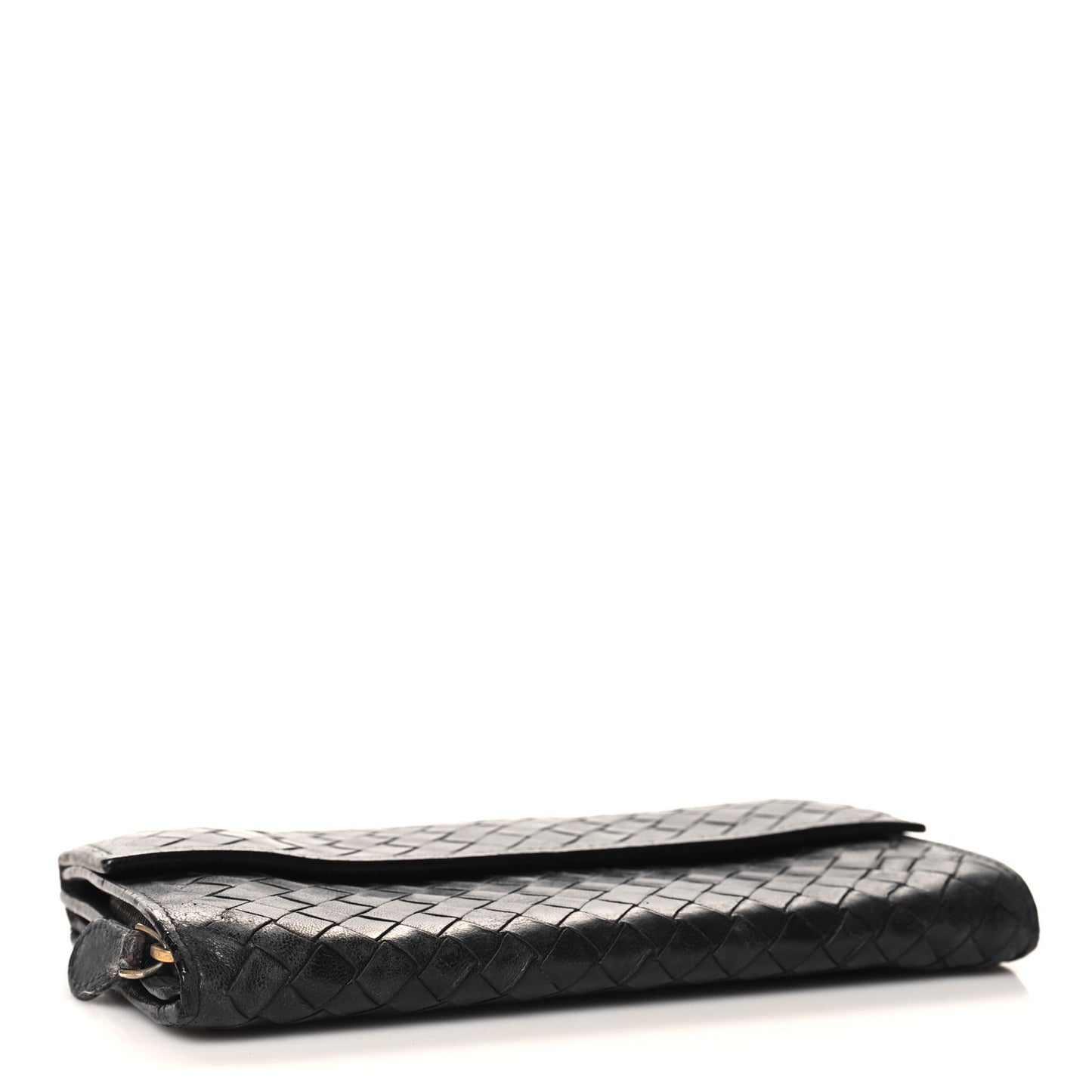 Nappa Intrecciato Continental Flap Wallet Black