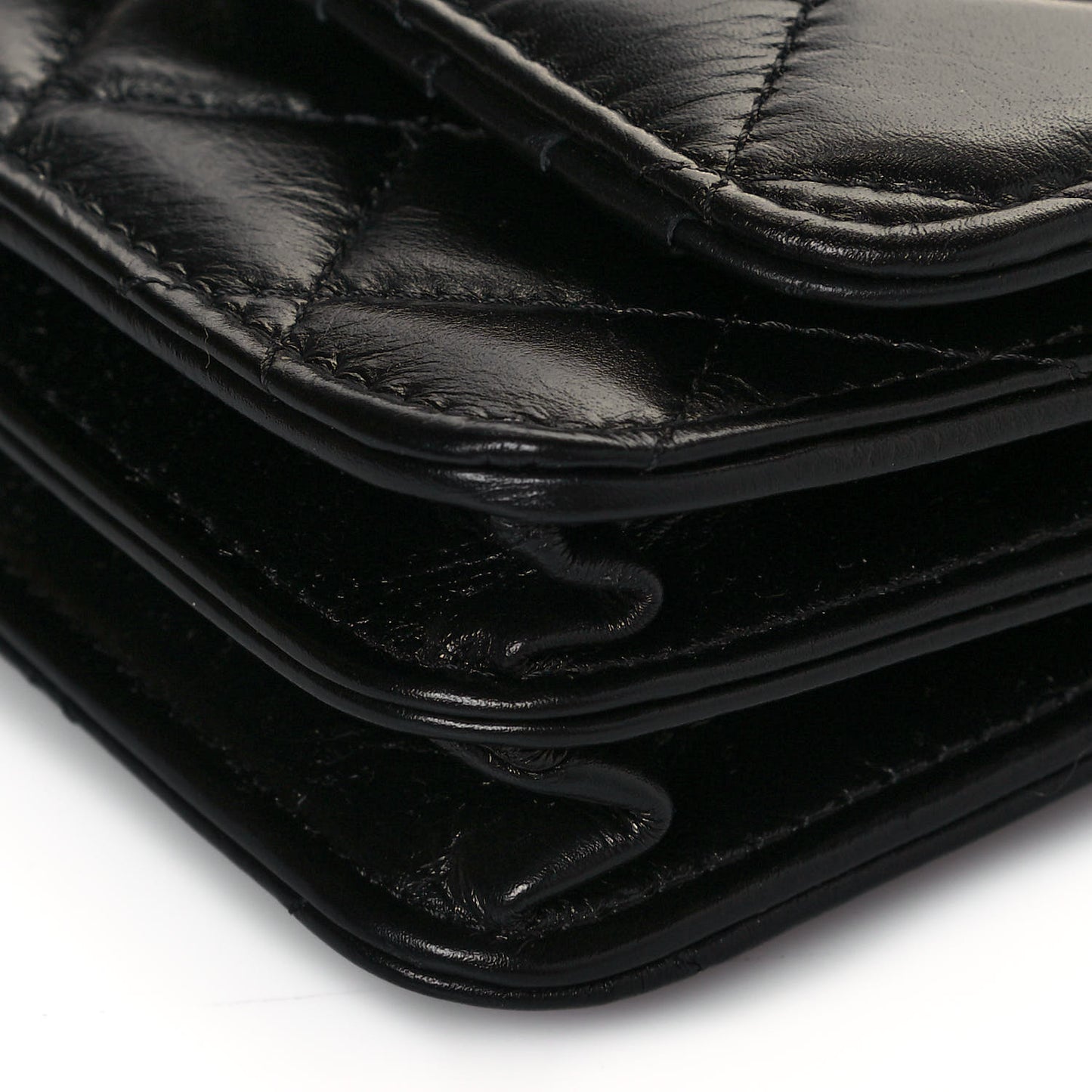 Calfskin Quilted Mini Maxi Pearls Wallet On Chain WOC Black