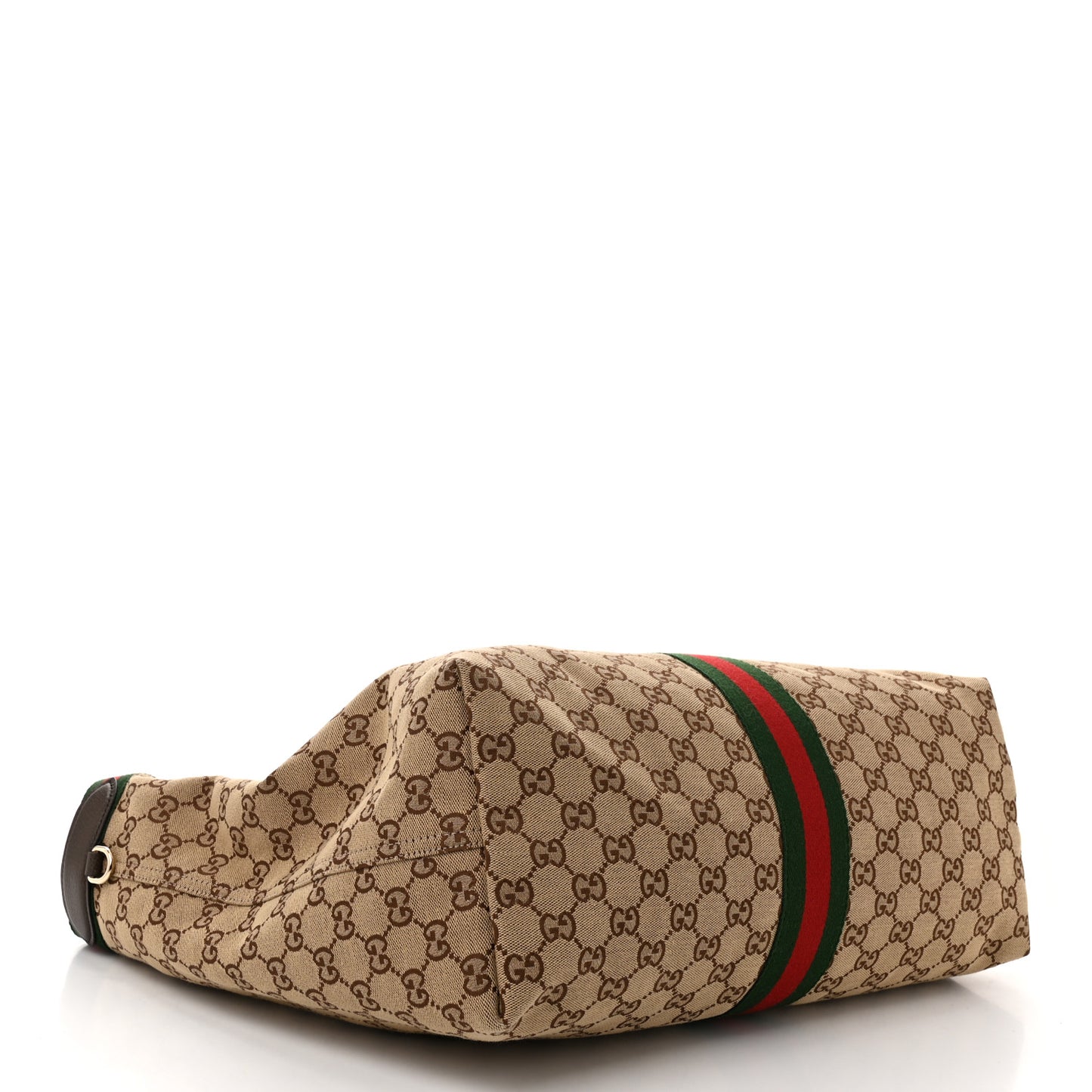 GG Monogram Web Large Giglio Tote Beige Brown