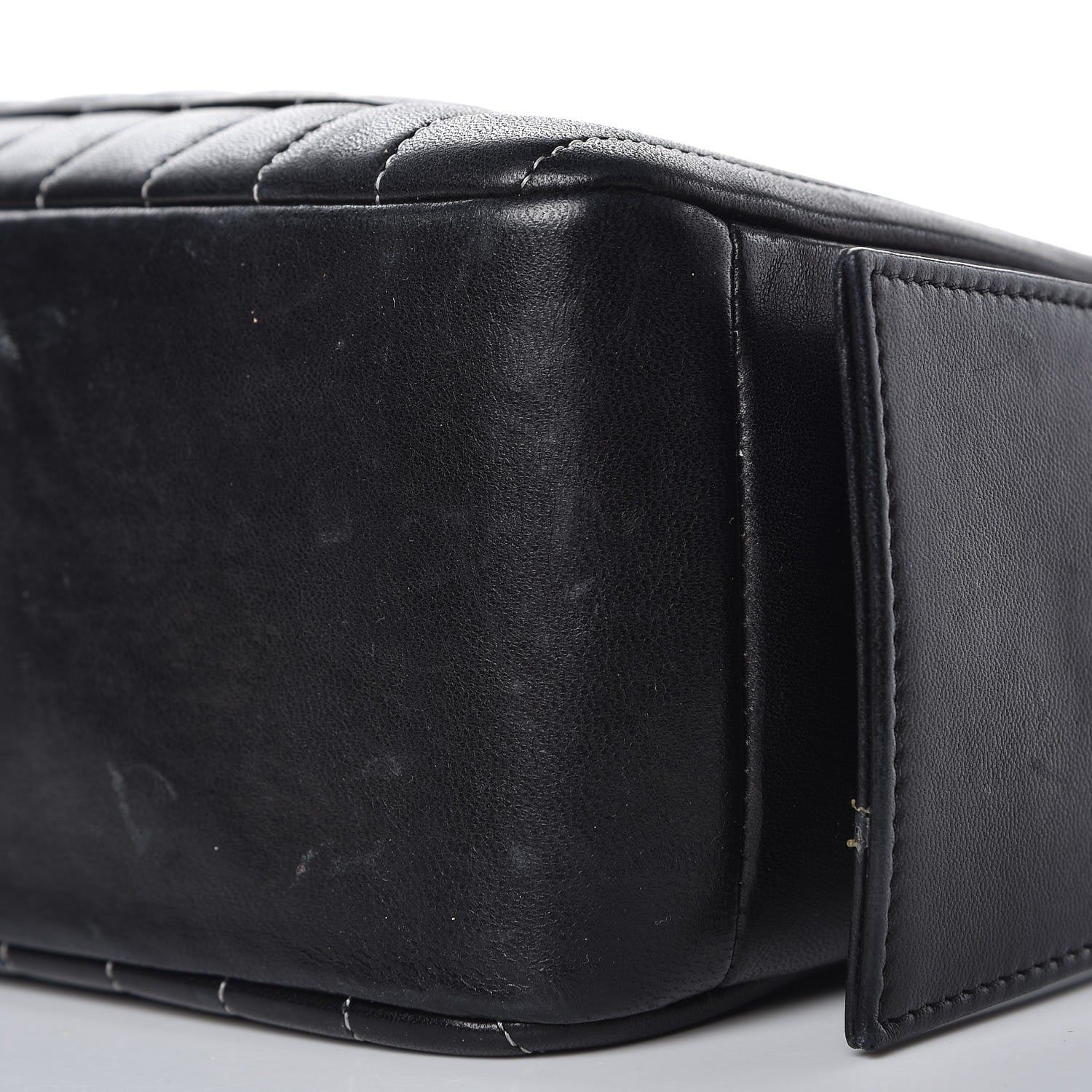 Chanel Lambskin Vertical Quilted Mademoiselle Small Camera Case Black 14 of 25