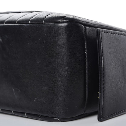 Chanel Lambskin Vertical Quilted Mademoiselle Small Camera Case Black 14 of 25