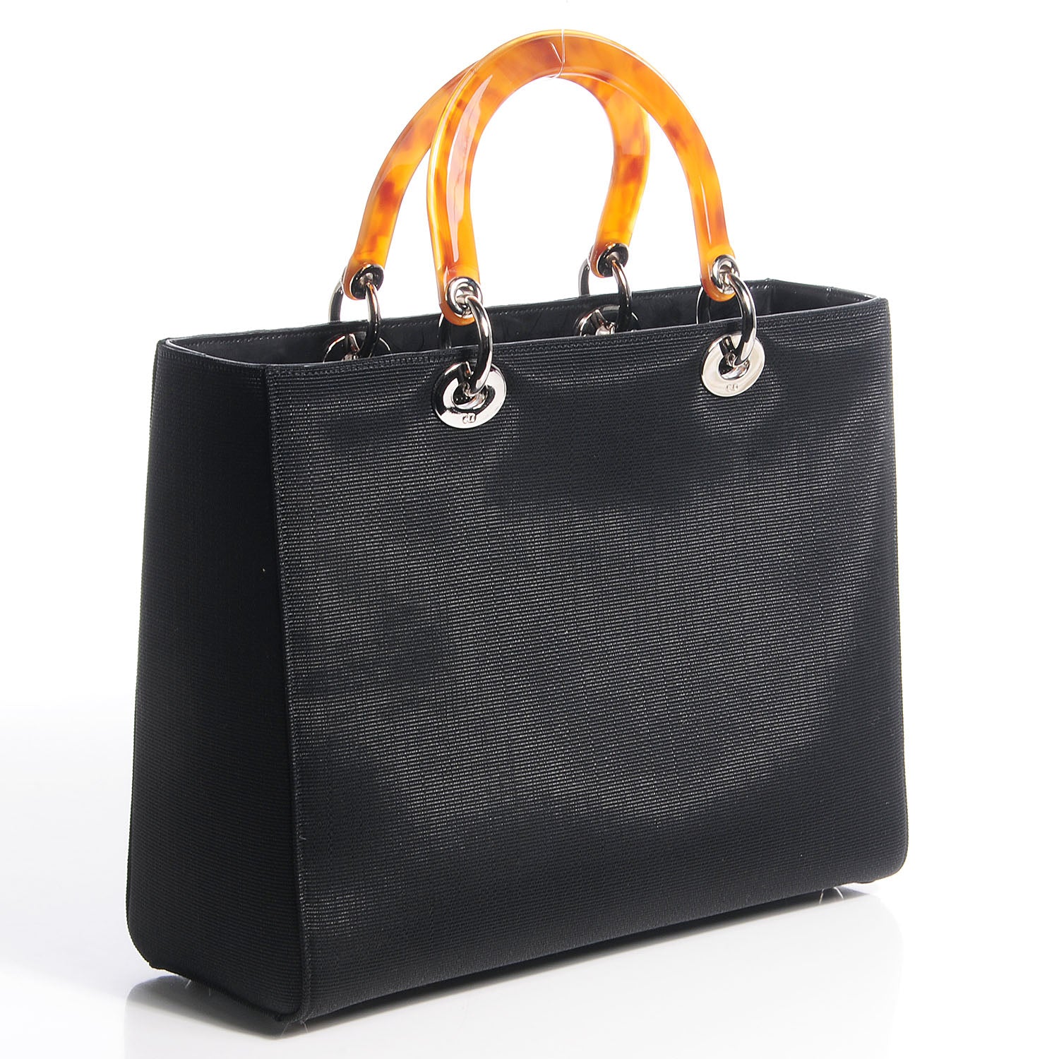 Christian Dior Canvas Large Lady Dior Dark Brown 3 of 10
